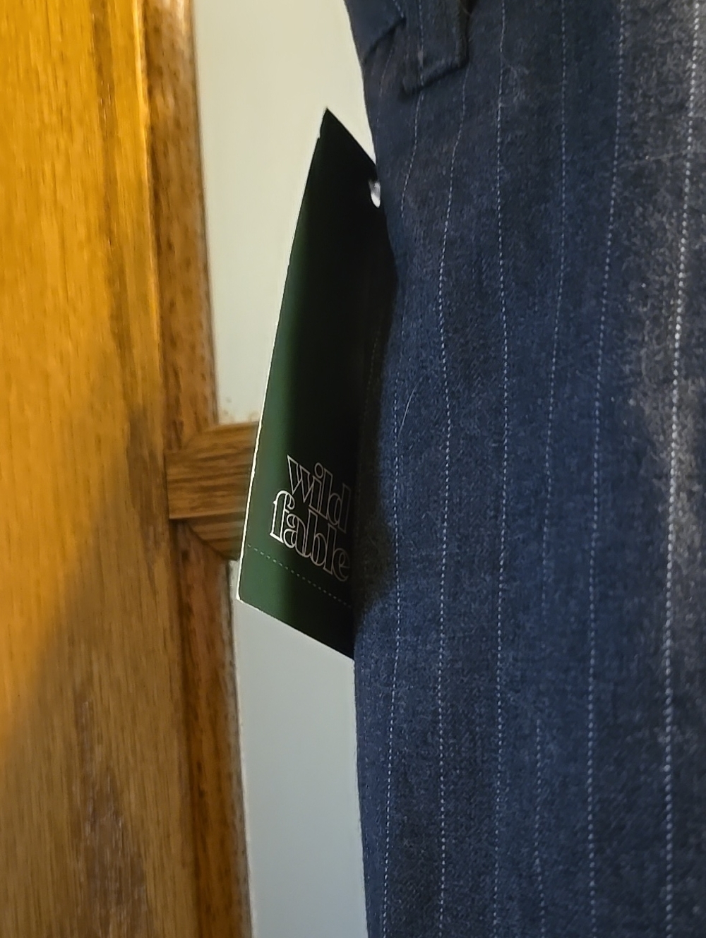 Target Wild Fable High Rise Wide Leg Relaxed Fit Gray Pinstripe Size 17 - Picture 12 of 14